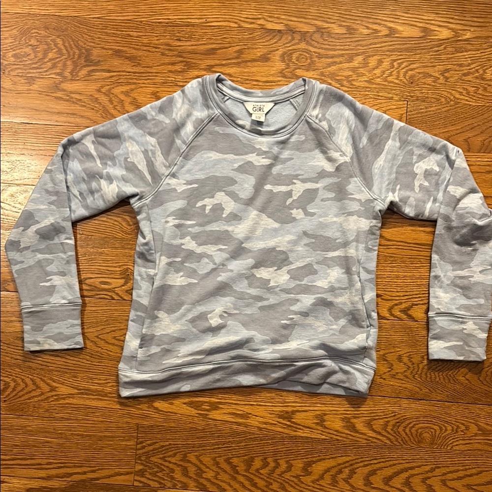 Athleta Girl Blue / Gray Camo Sweatshirt